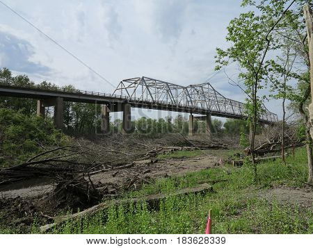 Utica Bridge over the Illinois River as viewed from the return path from St. Louis Canyon at Starved Rock State Park