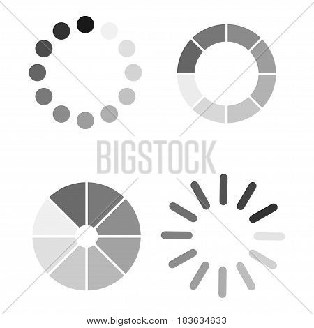 Download sign. Load icon. Collection of modern preloaders