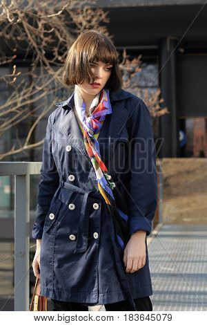 Вeautiful Girl Is Walking In The Park