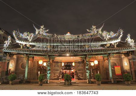 Dalongdong Baoan temple Taipei Taiwan. Dalongdong Baoan temple was originally built by clan members in Tongan, Xiamen, Fujian, who immigrated to Taipei in the early 19th century.