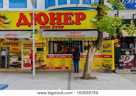 Fast food restaurant Varna Bulgaria April 26 2017
