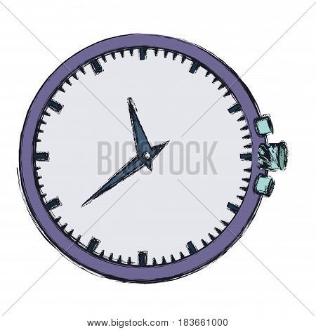 hand drawing color purple clock without bracelet vector illustration