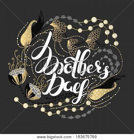 Happy Mother's day. Spring holiday. Congratulatory background with lettering in flowers. Floral design. It can be used for card postcard invitation banner advertising. Vector illustration eps10