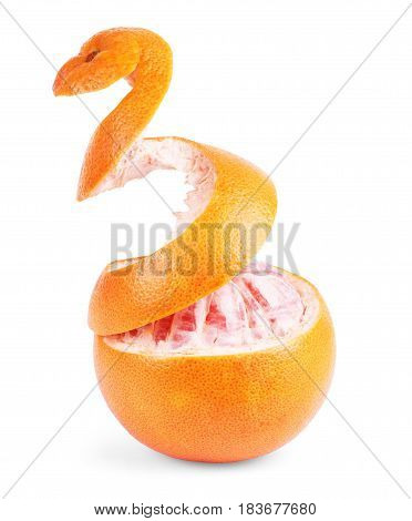 Grapefruit citrus fruit with half isolated on white with clipping path