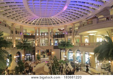 TAIPEI TAIWAN - DECEMBER 6, 2016: Unidentified people visit Bellavita shopping mall in Xinyi shopping district.