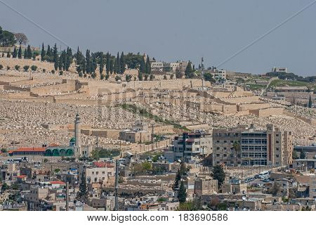 Spring views of the holy city Jerusalem