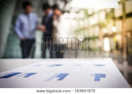 Teamwork process Blurred abstract background of Business people meeting.