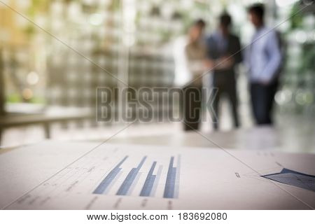 Teamwork process Blurred abstract background of Business people meeting.