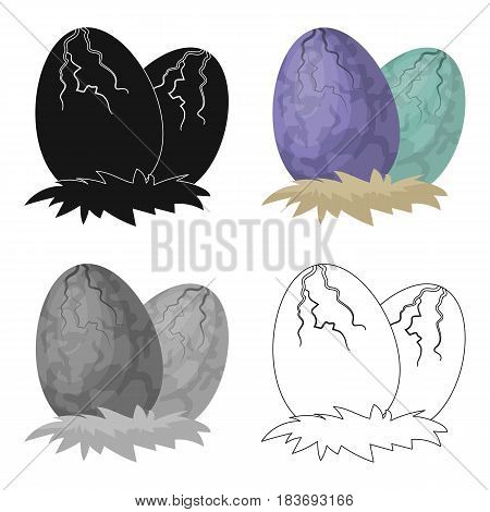 Eggs of dinosaur icon in cartoon design isolated on white background. Dinosaurs and prehistoric symbol stock vector illustration.