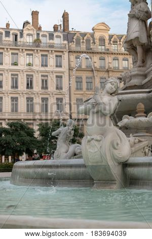 Fountain at Place de Jacobins in Lyon