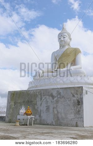 White Buddha in Pai, Thailand religion buddhism