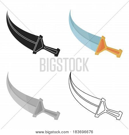 Khanjar icon in cartoon style isolated on white background. Arab Emirates symbol vector illustration.