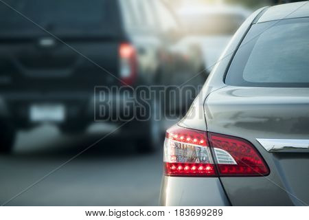 Cars on the road heading towards the goal of the trip. tourism And Race car.