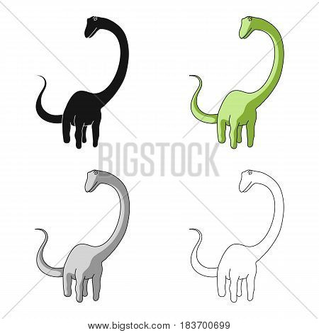 Cute Monster kids logo monster .A green dinosaur in an amusement park. Jurassic Park.Amusement park single icon in cartoon style vector symbol stock web illustration.