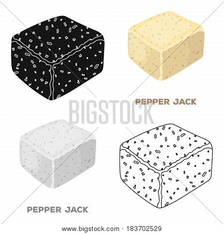 Pepper gack.Different kinds of cheese single icon in cartoon style vector symbol stock illustration .