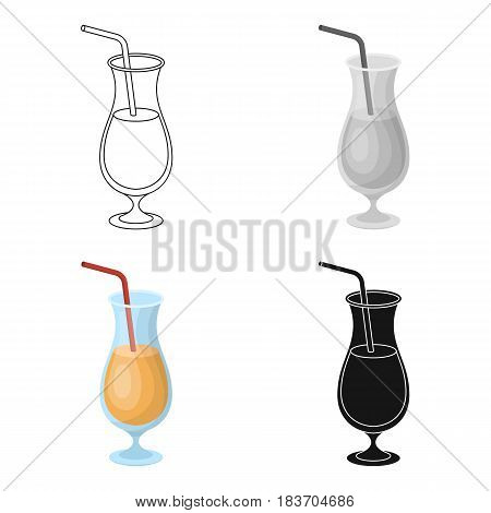 A cocktail in a glass with a straw. Drink for playing in the casino.Kasino single icon in cartoon style vector symbol stock web illustration.