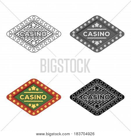 The emblem of the playing club with the inscription of the casino.Kasino single icon in cartoon style vector symbol stock web illustration.