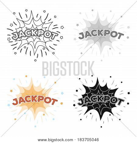 Jackpot, winnings at the casino. The greatest win in the game club.Kasino single icon in cartoon style vector symbol stock web illustration.