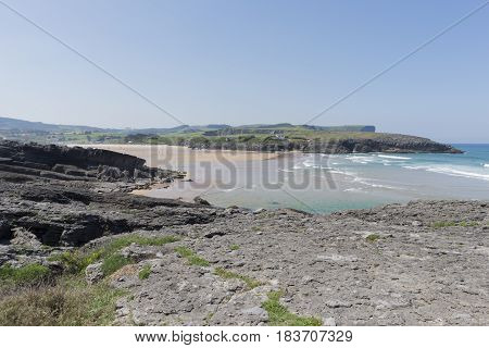 The Cuberris Beach In Ajo In Cantabria