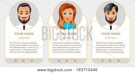 Business characters set. Banners for your web design in business style