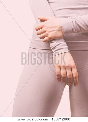 Sport Fit Woman In Thermal Clothes.