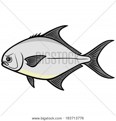 A vector illustration of a Pompano Fish.