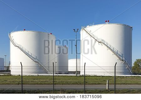 Many Huge White Silos