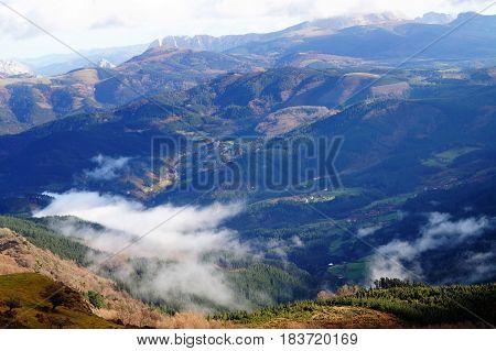 Views of Mount Gorbea, Alava and Vizcaya, Basque Country, Spain