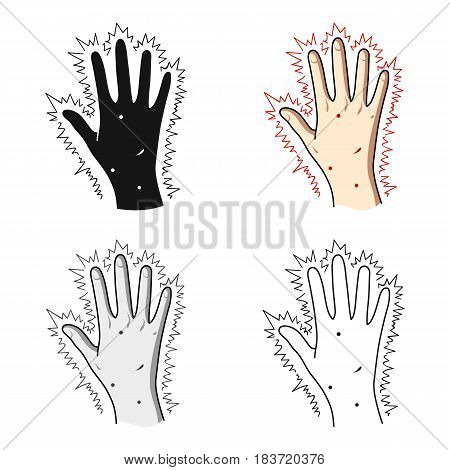 The arm of the patient with diabetes.Hand with eczema from diabetes.Diabetes single icon in cartoon style vector symbol stock web illustration.