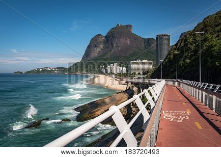 Cycling Path With Beautiful View in Rio de Janeiro, Brazil