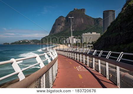 Cycling Path With Beautiful View in Rio de Janeiro, Brazil