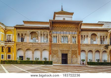 Mudejar Palace in Alcazar of Seville was built by Pedro I of Castile in 1364 Spain