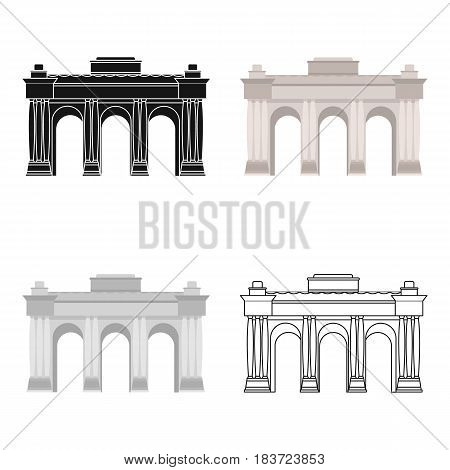 The Belgian arch monument.The dark Belgian wolf. Belgium single icon in cartoon style vector symbol stock web illustration.