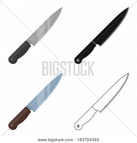 Kitchen knife.BBQ single icon in cartoon style vector symbol stock illustration .