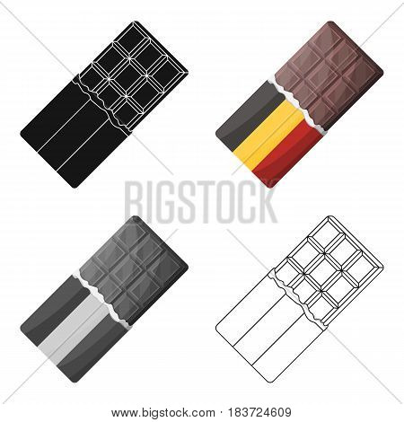 Belgian  chocolate.The dark Belgian wolf. Belgium single icon in cartoon style vector symbol stock web illustration.