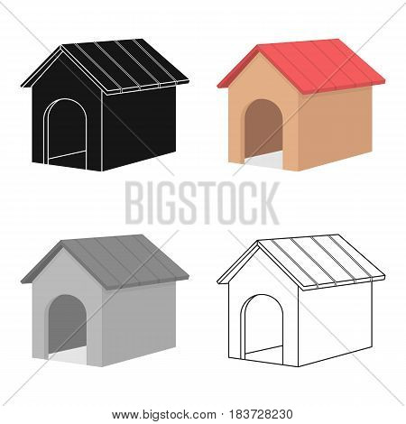 Doghouse vector illustration icon in cartoon design