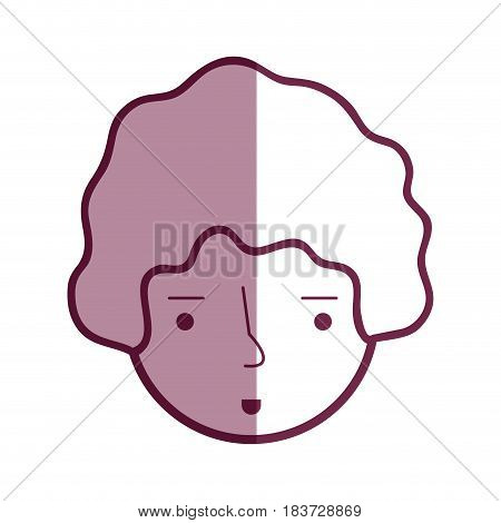 contour happy man head and nice face, vector illustration