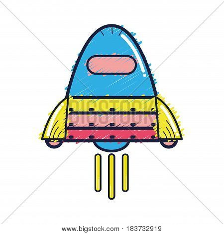 space rocket galaxy sky travel, vector illustration