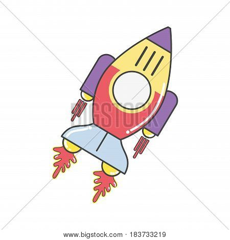 space rocket galaxy sky travel, vector illustration