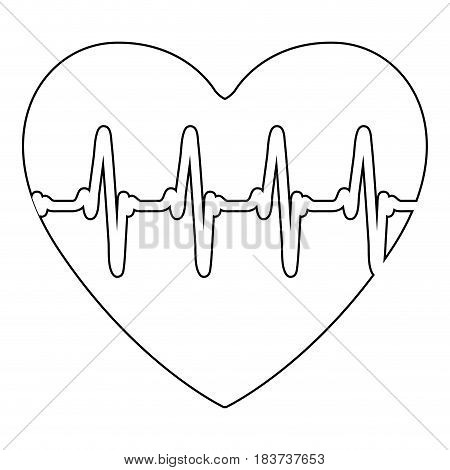 silhouette of heart with signs of life vector illustration