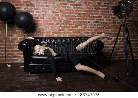Crime Scene (imitation). Strangled Business Woman In A Office
