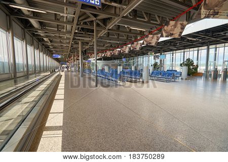 GENEVA, SWITZERLAND - CIRCA SEPTEMBER, 2014: inside Geneva International Airport