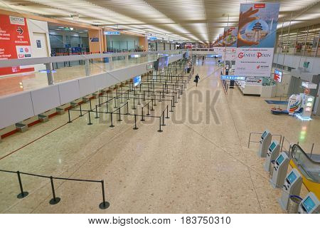 GENEVA, SWITZERLAND - CIRCA SEPTEMBER, 2014: inside Geneva International Airport
