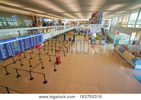GENEVA, SWITZERLAND - CIRCA SEPTEMBER, 2014: inside Geneva International Airport
