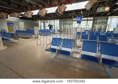 GENEVA, SWITZERLAND - CIRCA SEPTEMBER, 2014: inside Geneva International Airport