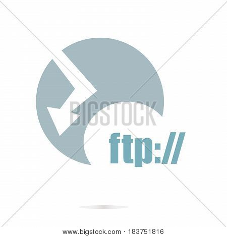 Ftp Text. Global Communication Concept . Graphic Design For Your Design. Unusual Flat Logo