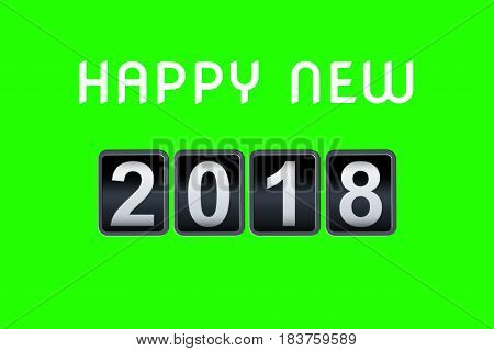 2017 2018 Happy New Year Concept Vintage Analog Counter Countdown Timer, Retro Flip Number Counter F
