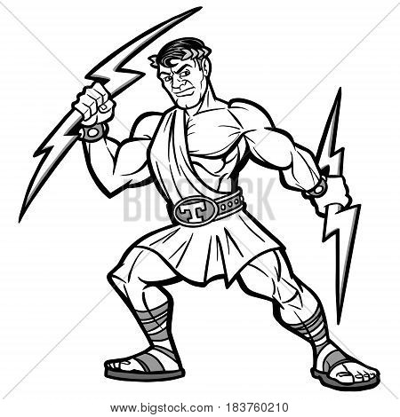 A vector illustration of a Titan mascot.