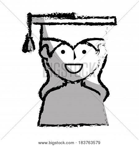 graduated avatar character icon vector illustration design
