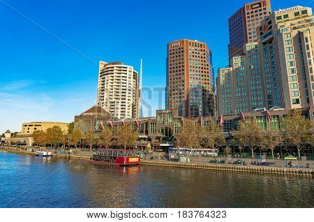 Melbourne Southbank District Cityscape